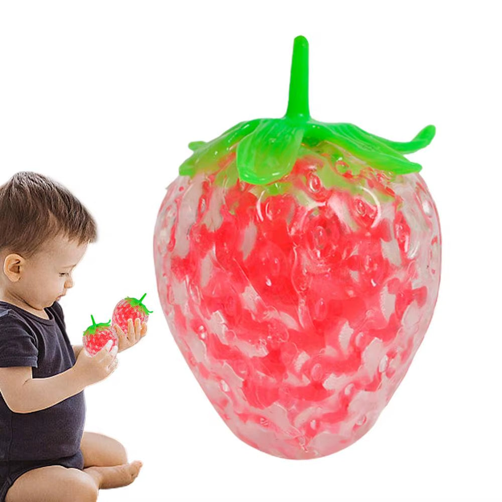 Squeeze Color Changing Strawberry Toy Hand-Pinching Antistress Funny Reduce Pressure Strawberry for Easter Basket Stuffers