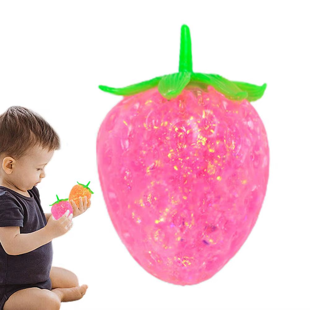 Squeeze Color Changing Strawberry Toy Hand-Pinching Antistress Funny Reduce Pressure Strawberry for Easter Basket Stuffers