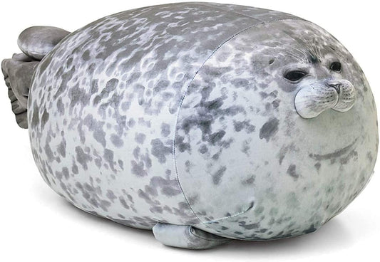 Cute Blob Seal Pillow, Soft Chubby Hug Stuffed Cotton Animal Plush Pillow Toy(White S 30Cm)