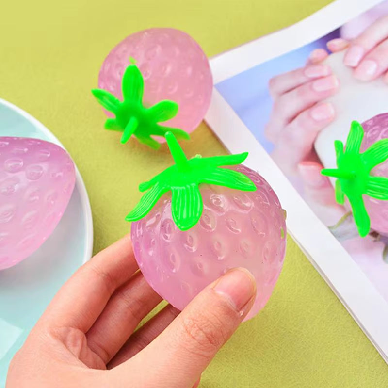 Squeeze Color Changing Strawberry Toy Hand-Pinching Antistress Funny Reduce Pressure Strawberry for Easter Basket Stuffers