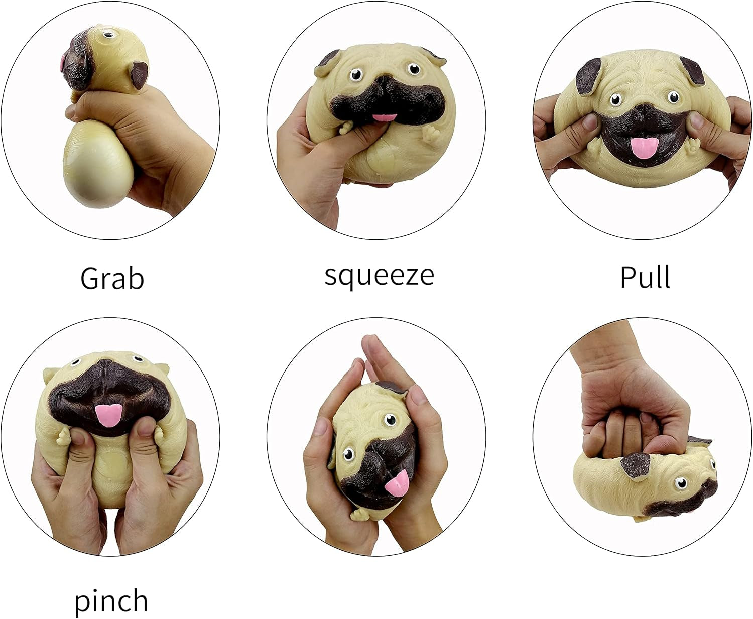 Adults and Children Reduce Stress Ball Puppy Fidget Toy Anti-Stress Sensory Ball Squeeze Toy Gift (Han Han Dog)