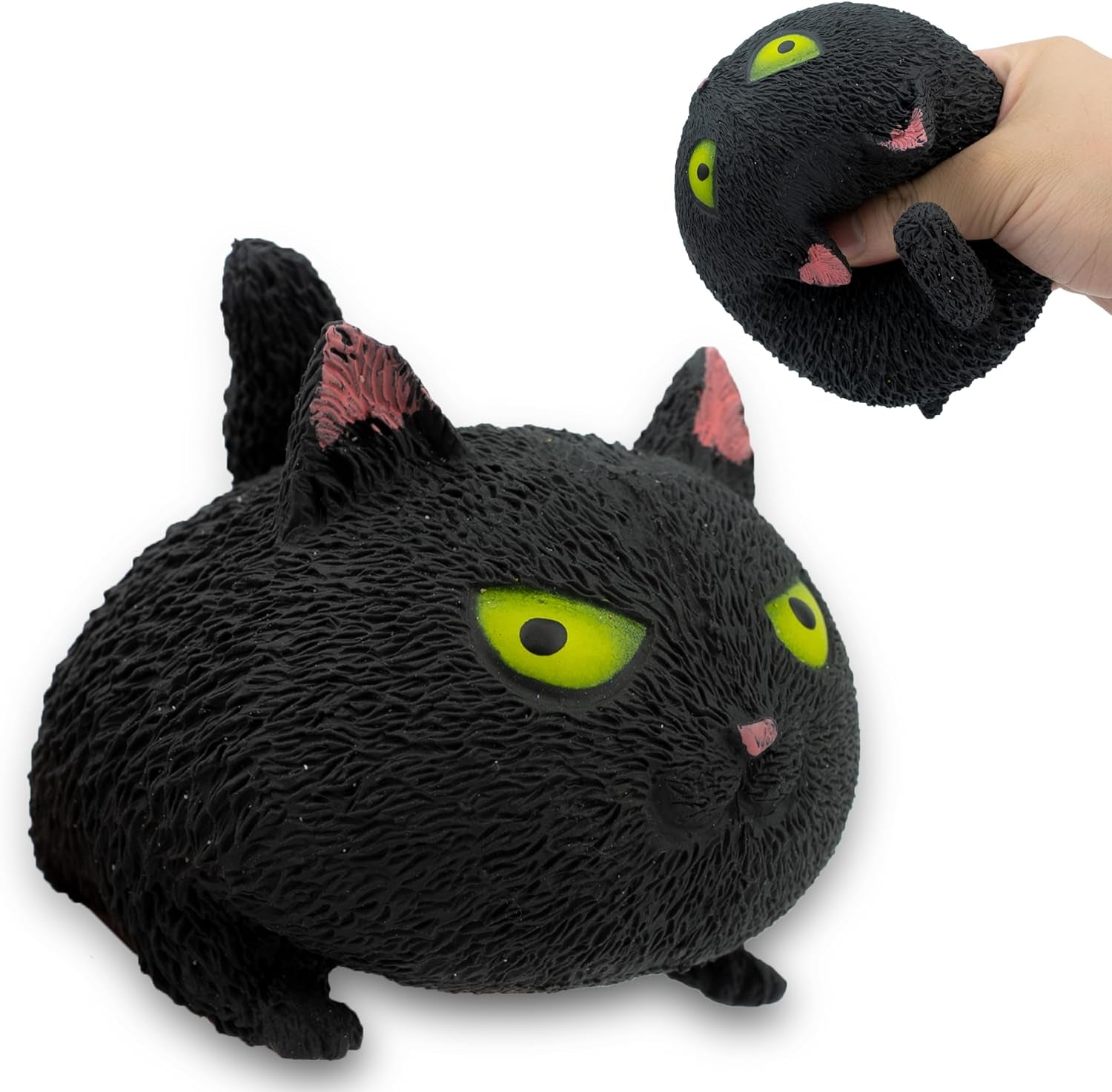 Squishy Fidget Sensory Stress Cat-Shaped Toys for Children Adults Teens Kids, Decompression Squeeze Relief Calming Toys for Kids and Adults,Anxiety Relief (Black)