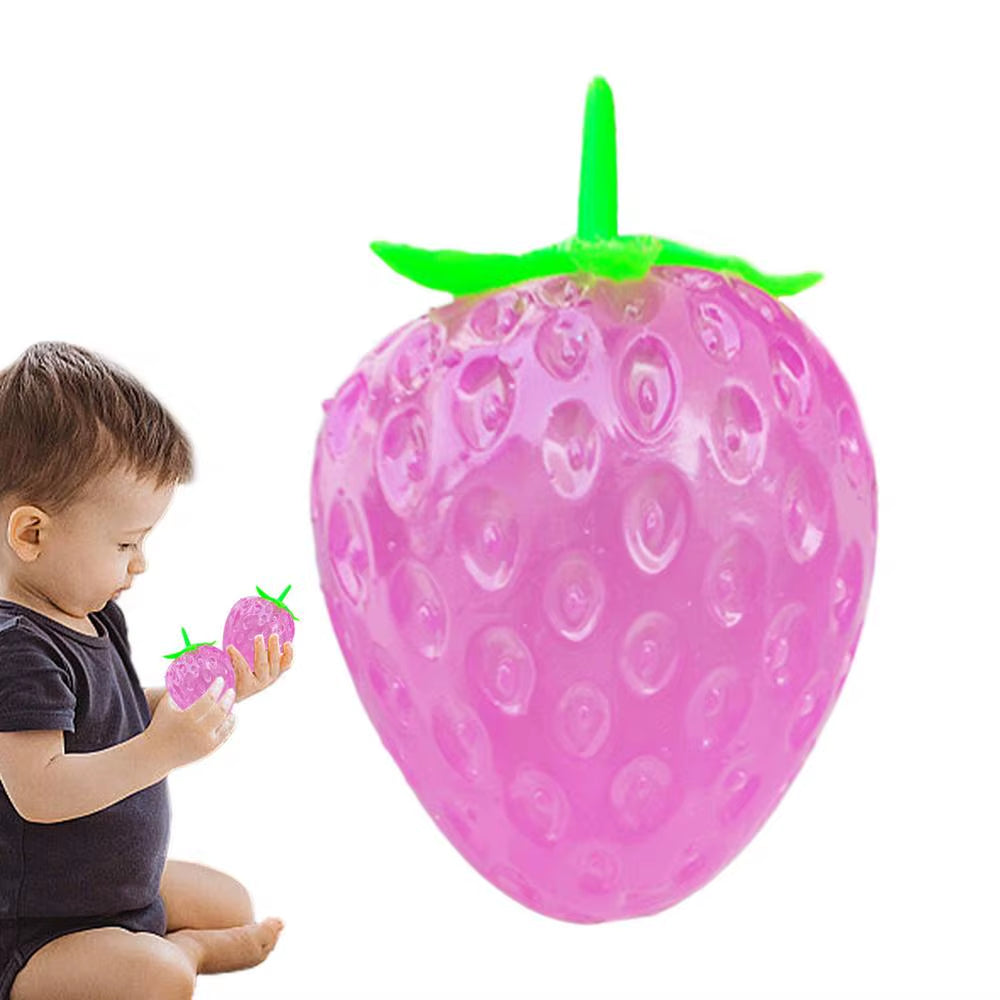 Squeeze Color Changing Strawberry Toy Hand-Pinching Antistress Funny Reduce Pressure Strawberry for Easter Basket Stuffers